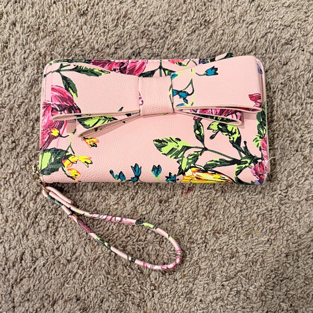 Floral Pink Wristlet Clutch Betsey Johnson